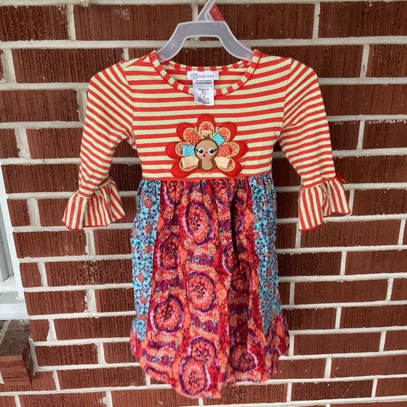 Bonnie Jean Thanksgiving/turkey tunic/shirt girl size 6 - Picture 1 of 4